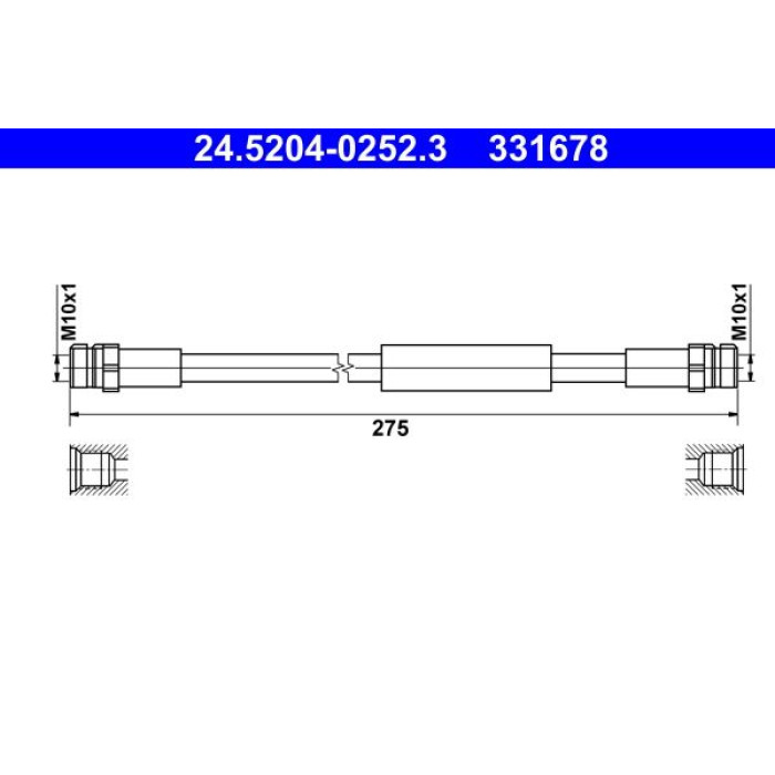 ATE Bremsschlauch 24.5204-0252.3 ATE Bremsschlauch 24.5204-0252.3