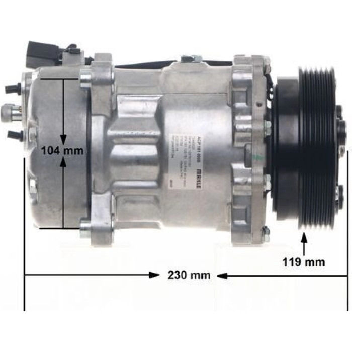 ACP 191 000S MAHLE Klimakompressor 191 000S, 12 V, SD7V16, R134a – u. a. für VW Golf IV (1J1), VW Bora I (1J2), VW IV Variant (1J5) – OE Nummer 1J0 820 803 AX - l ACP 191 000S MAHLE Klimakompressor 191 000S, 12 V, SD7V16, R134a – u. a. für VW Golf IV (1J1), VW Bora I (1J2), VW IV Variant (1J5) – OE Nummer 1J0 820 803 AX - l