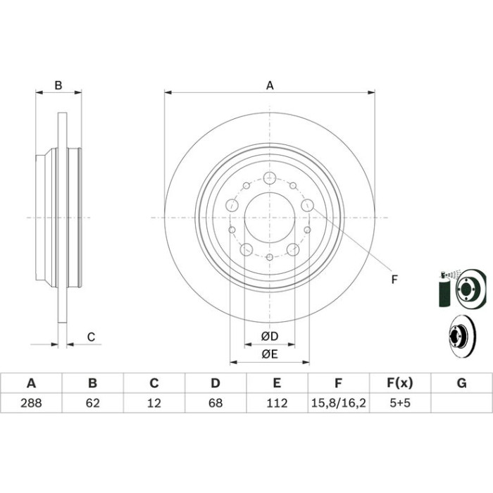 Bosch Bremsscheibe Hinterachse 0 986 479 309 Bosch Bremsscheibe Hinterachse 0 986 479 309