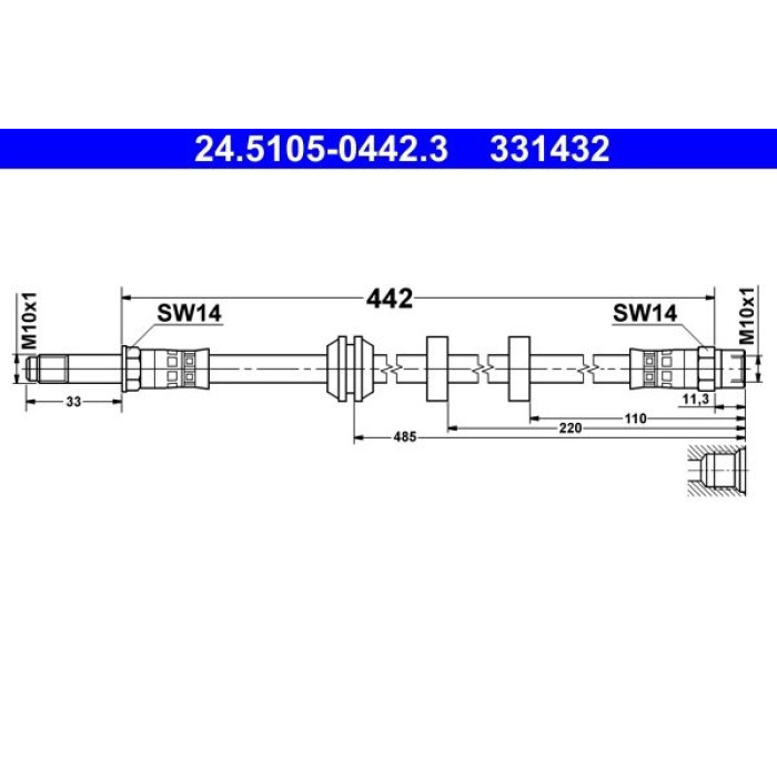 ATE Bremsschlauch 24.5105-0442.3 ATE Bremsschlauch 24.5105-0442.3