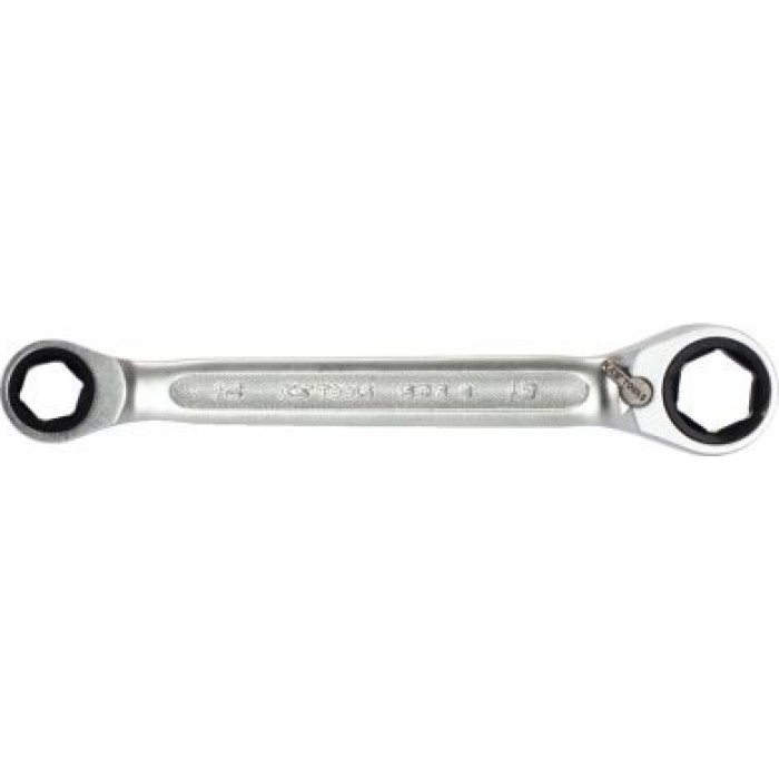 KS TOOLS Zweischneidiger Ratschenschlüssel mit Schaltfunktion SW 14x19 mm, mit Einsteck-Rückhaltefeder 503.4513