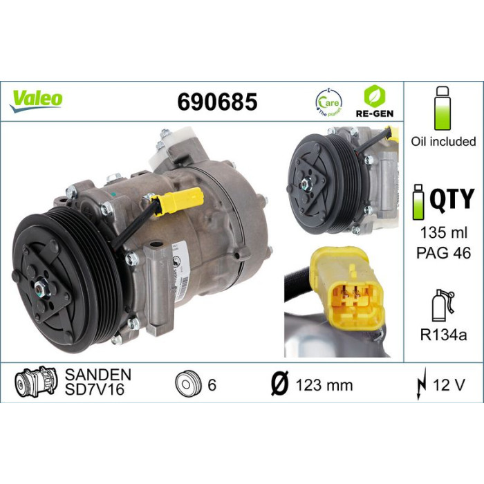 690685 Valeo Kompressor 690685 690685 Valeo Kompressor 690685