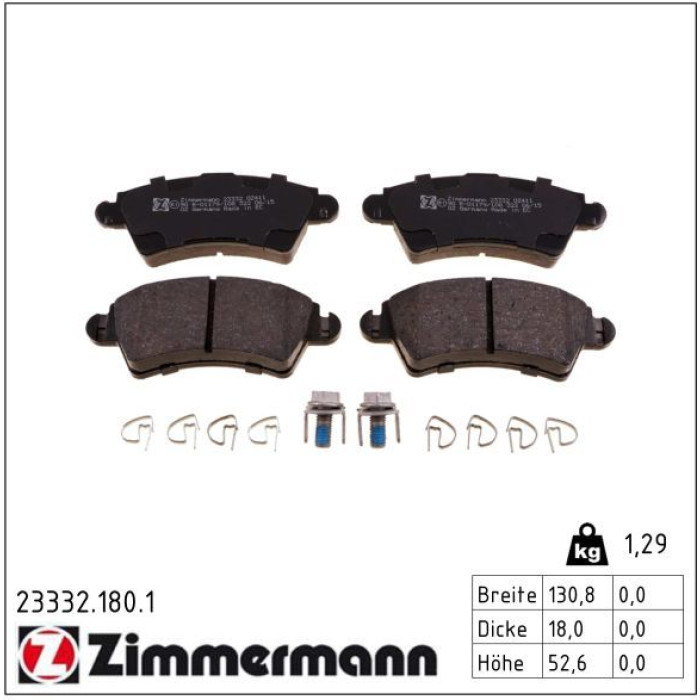ZIMMERMANN Bremsbeläge 23332.180.1 ZIMMERMANN Bremsbeläge 23332.180.1
