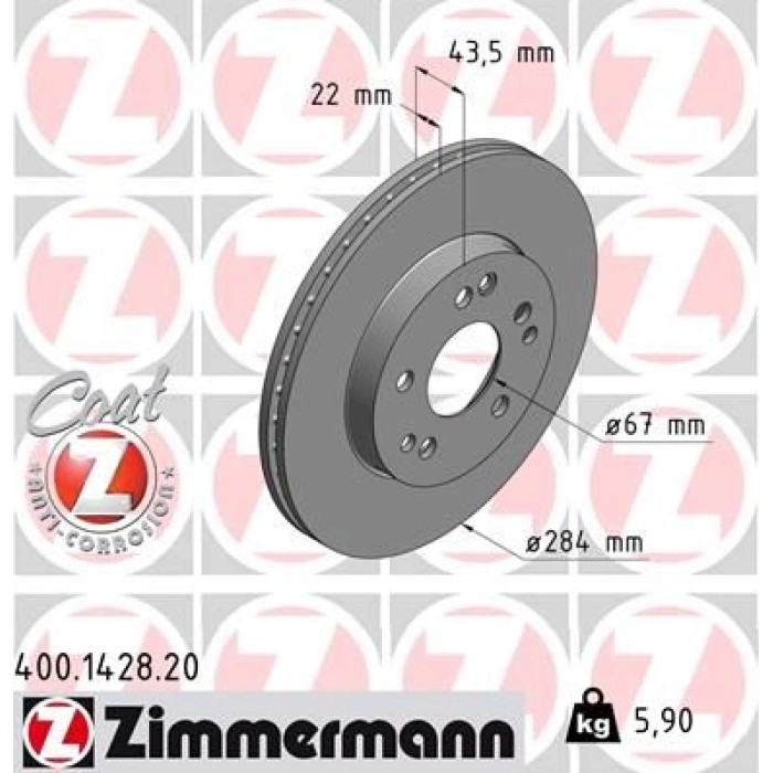 Zimmermann Bremsscheibe 400.1428.20 Zimmermann Bremsscheibe 400.1428.20