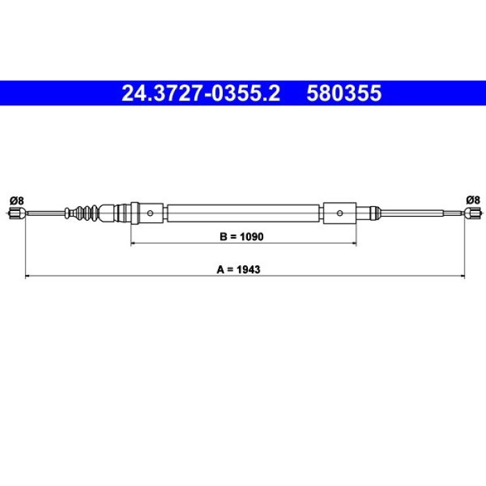ATE Handbremsseil 24.3727-0355.2 ATE Handbremsseil 24.3727-0355.2