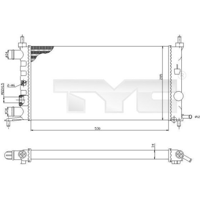 TYC Motorkühler 725-0025-R TYC Motorkühler 725-0025-R