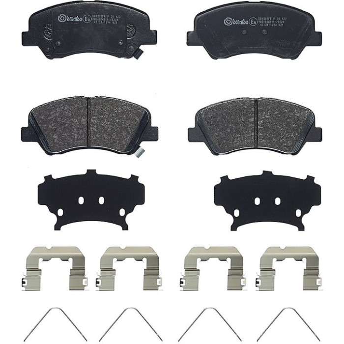 P 30 122 Brembo Prime Bremsbelagsatz Vorderachse – P 30 122 – 133 x 58 x 18 mm – Bremssystem Mando – OE Nummer 58101C7A15