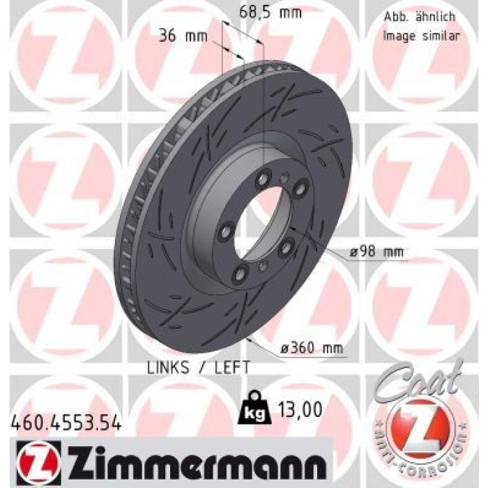 Zimmermann Bremsscheibe 460.4553.54 Zimmermann Bremsscheibe 460.4553.54