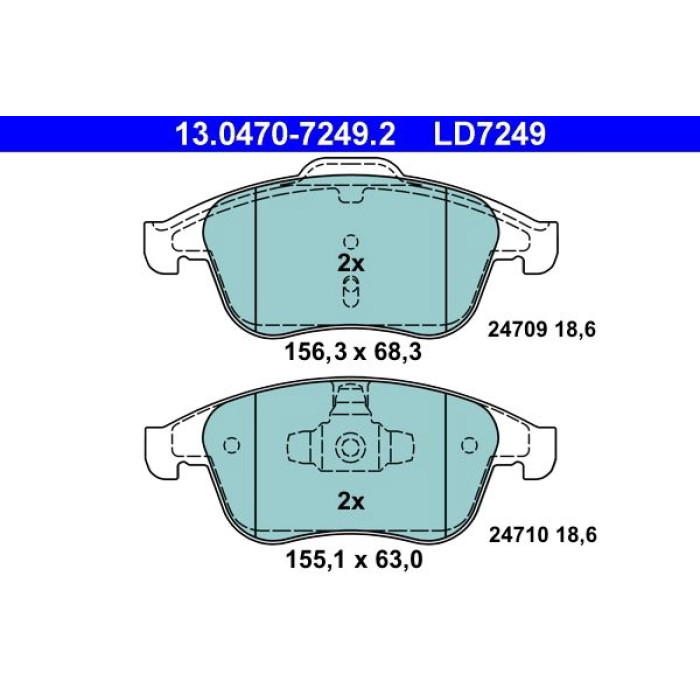ATE Bremsbelagsatz Renault Vorderachse Clio/Laguna/Megane/Scenic 07- Keramik 13.0470-7249.2 ATE Bremsbelagsatz Renault Vorderachse Clio/Laguna/Megane/Scenic 07- Keramik 13.0470-7249.2