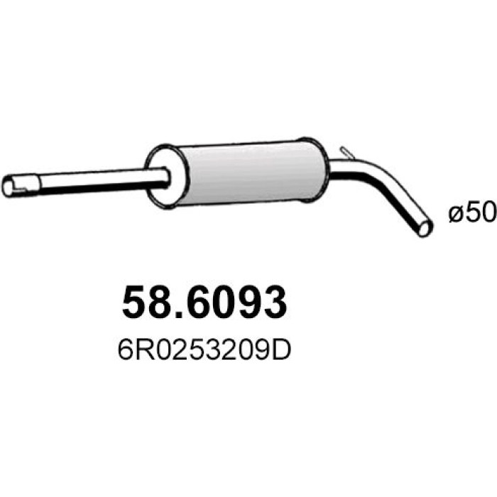 ASSO Mittelschalldämpfer 58.6093 ASSO Mittelschalldämpfer 58.6093