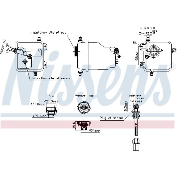 Nissens Kühlmittel-Ausgleichsbehälter 996274 Nissens Kühlmittel-Ausgleichsbehälter 996274