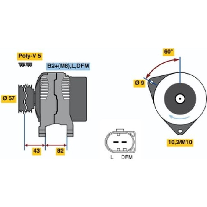 Bosch Lichtmaschine 0 986 044 310 Bosch Lichtmaschine 0 986 044 310