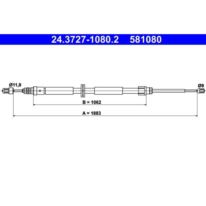 ATE Handbremsseil 24.3727-1080.2 ATE Handbremsseil 24.3727-1080.2