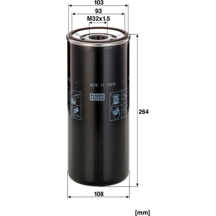 MANN-FILTER Kraftstofffilter LKW WDK 11 102/5 MANN-FILTER Kraftstofffilter LKW WDK 11 102/5
