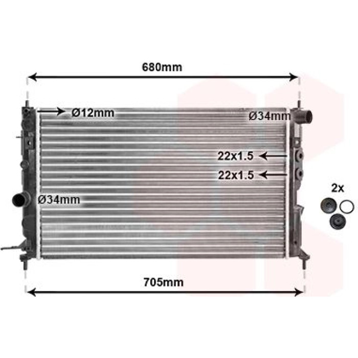 Van Wezel Motorkühler 37002244 Van Wezel Motorkühler 37002244