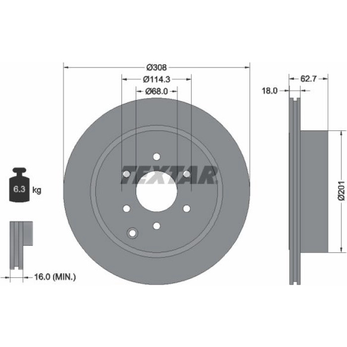 Textar Bremsscheibe 92181603 Textar Bremsscheibe 92181603