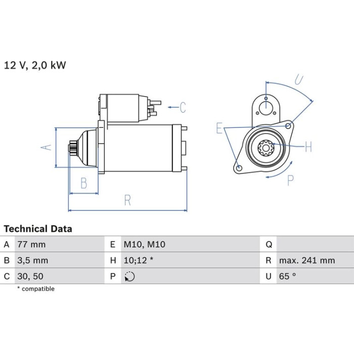 Bosch Starter 0 986 014 141 Bosch Starter 0 986 014 141