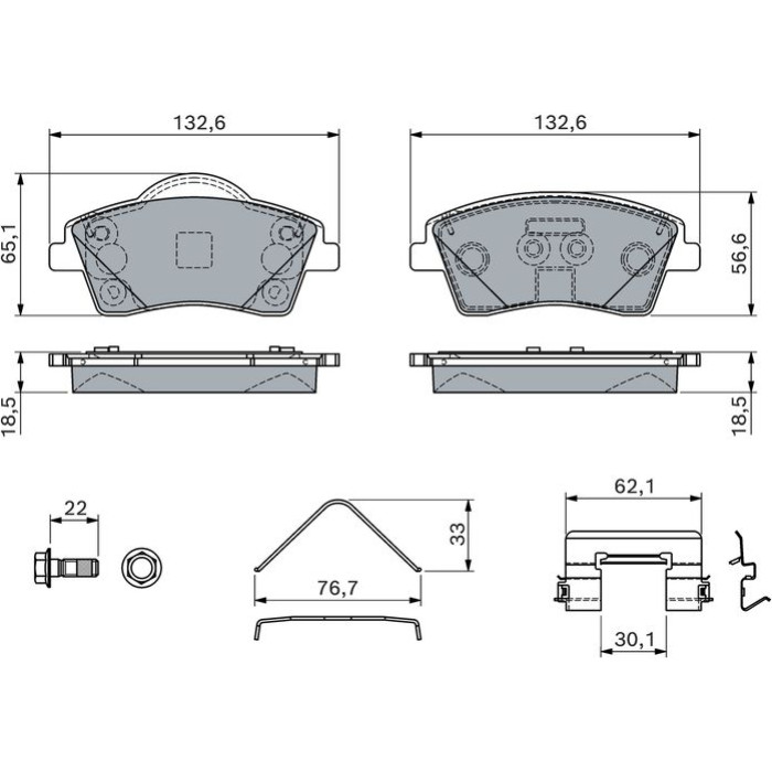 Bosch Bremsbelagsatz Scheibenbremse 0 986 460 141 Bosch Bremsbelagsatz Scheibenbremse 0 986 460 141