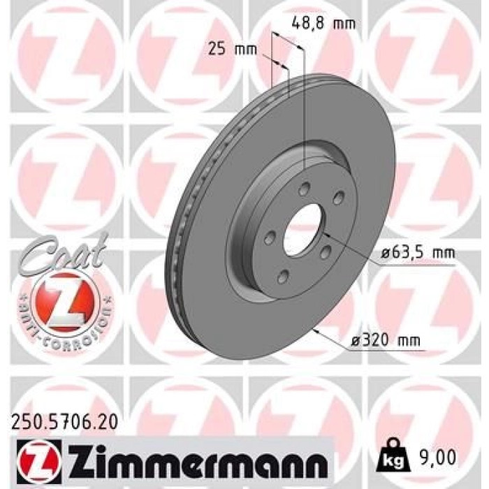 Zimmermann Bremsscheibe 250.5706.20 Zimmermann Bremsscheibe 250.5706.20