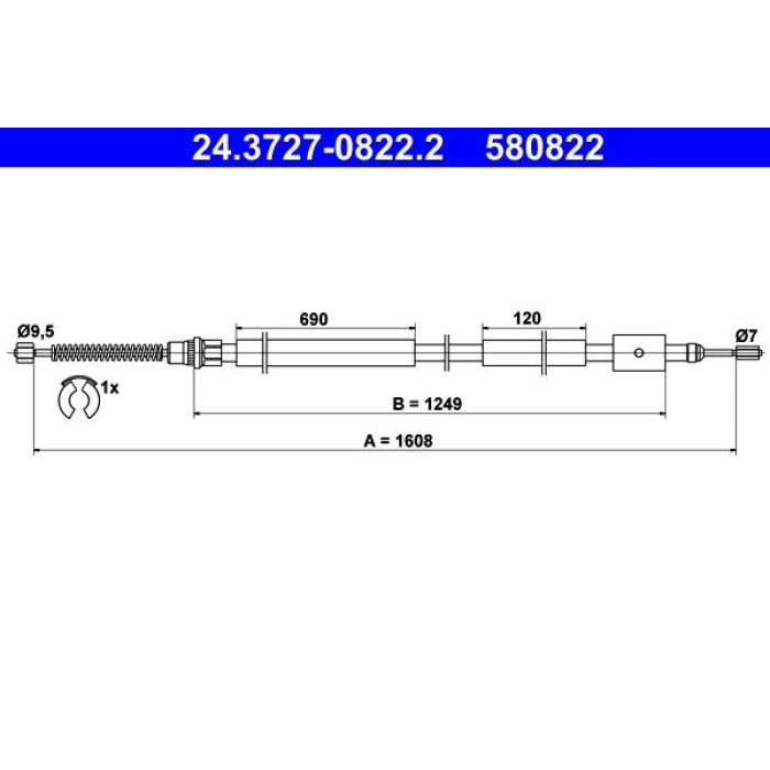 ATE Handbremsseil 24.3727-0822.2