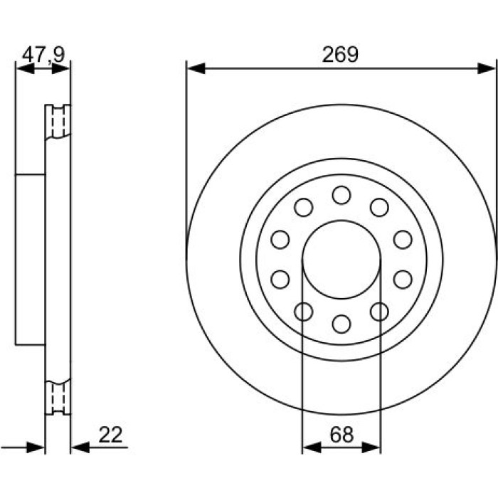 Bosch Bremsscheibe Hinterachse 0 986 479 366 Bosch Bremsscheibe Hinterachse 0 986 479 366