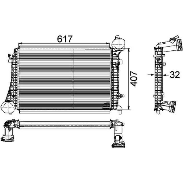 CI 166 000P MAHLE Ladeluftkühler CI 166 000P, Netz 617 x 407 x 32 mm – u. a. für VW Caddy III Großraumlimousine (2KB, 2KJ, 2CB, 2CJ), VW Kasten/Großraumlimousine (2KA, 2KH, 2CA, 2CH), VW Golf V (1K1) – OE Nummer 1K0 145 803 F - l CI 166 000P MAHLE Ladeluftkühler CI 166 000P, Netz 617 x 407 x 32 mm – u. a. für VW Caddy III Großraumlimousine (2KB, 2KJ, 2CB, 2CJ), VW Kasten/Großraumlimousine (2KA, 2KH, 2CA, 2CH), VW Golf V (1K1) – OE Nummer 1K0 145 803 F - l