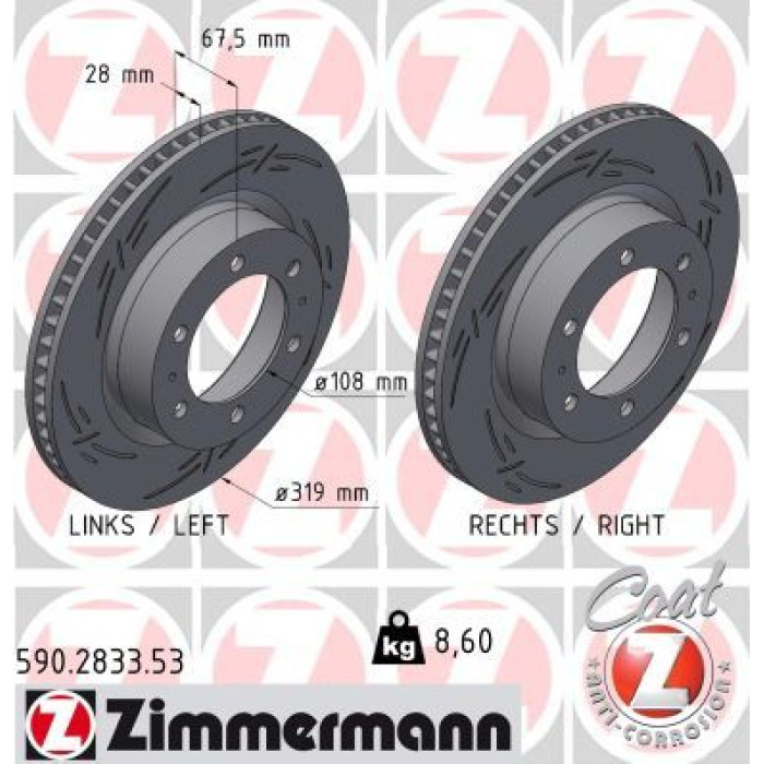 Zimmermann Bremsscheibe 590.2833.53 Zimmermann Bremsscheibe 590.2833.53