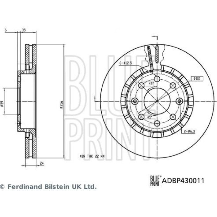 BluePrint Bremsscheibe ADBP430011 BluePrint Bremsscheibe ADBP430011