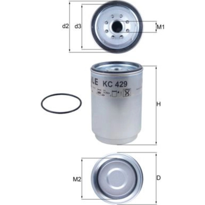 KC 429D MAHLE Kraftstofffilter KC 429D, Anschraubfilter, Höhe 160,5 mm – u. a. für Volvo Fmx II, Fm II, Fm – OE Nummer 20788794 - l KC 429D MAHLE Kraftstofffilter KC 429D, Anschraubfilter, Höhe 160,5 mm – u. a. für Volvo Fmx II, Fm II, Fm – OE Nummer 20788794 - l