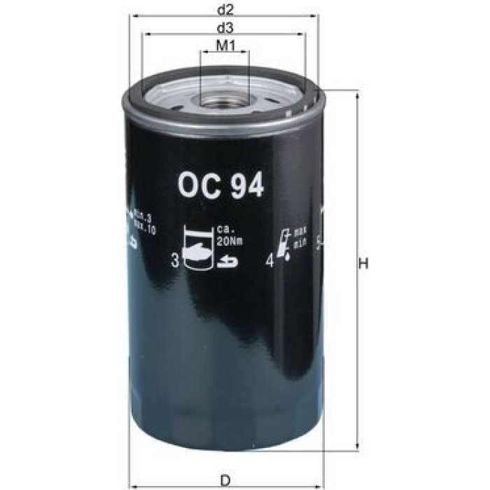 Mahle Original Ölfilter OC 94 Mahle Original Ölfilter OC 94
