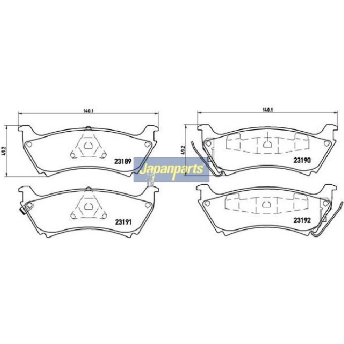 Japanparts Bremsbeläge PP-0518AF Japanparts Bremsbeläge PP-0518AF