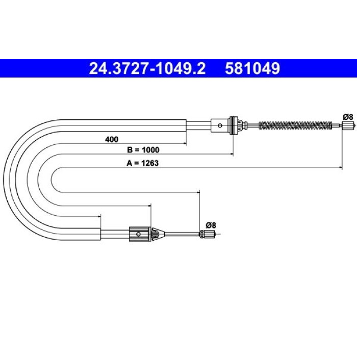 ATE Handbremsseil 24.3727-1049.2 ATE Handbremsseil 24.3727-1049.2