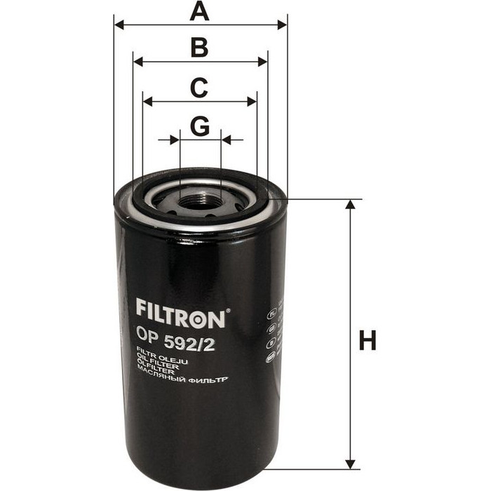 OP 592/2 Filtron Ölfilter OP 592/2 OP 592/2 Filtron Ölfilter OP 592/2