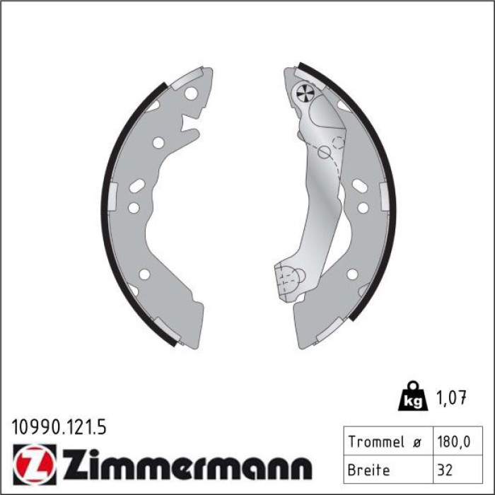 ZIMMERMANN Bremsbacken 10990.121.5 ZIMMERMANN Bremsbacken 10990.121.5
