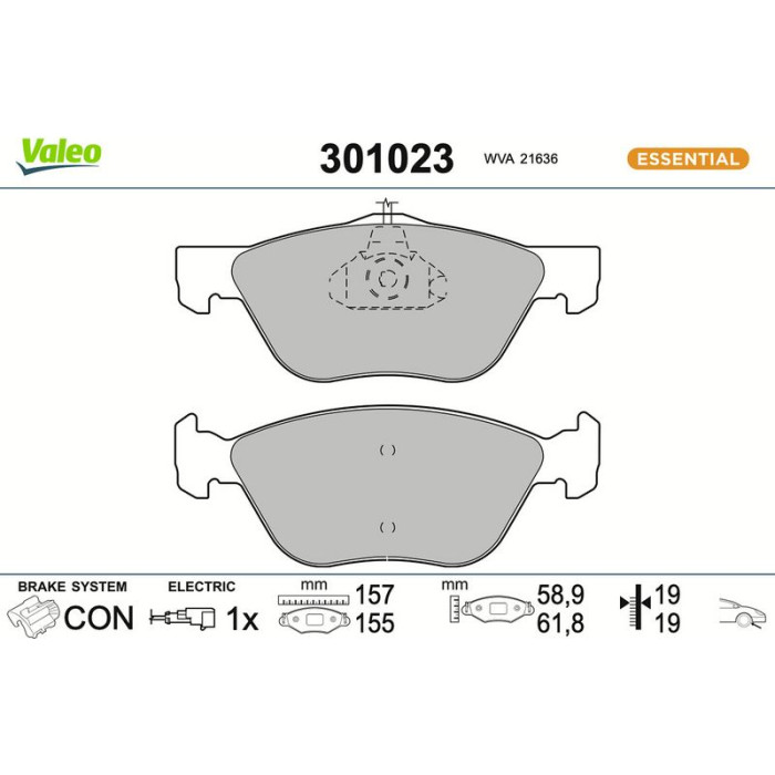 Valeo Bremsbelagsatz 301023 Valeo Bremsbelagsatz 301023