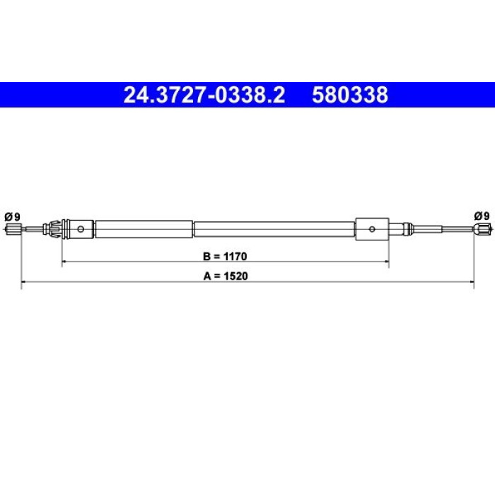 ATE Handbremsseil 24.3727-0338.2 ATE Handbremsseil 24.3727-0338.2