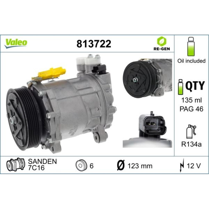 Valeo Kompressor 813722 Valeo Kompressor 813722