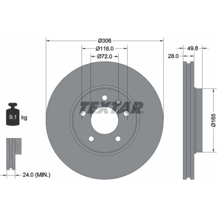 Textar Bremsscheibe 92116003 Textar Bremsscheibe 92116003