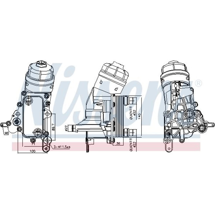 Nissens Ölkühler PKW 91343 Nissens Ölkühler PKW 91343