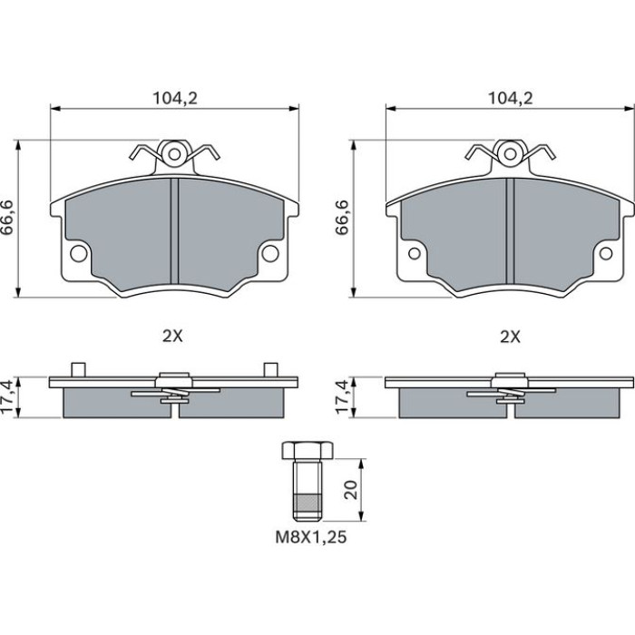 0 986 468 380 Bosch Bremsbelagsatz 0 986 468 380 0 986 468 380 Bosch Bremsbelagsatz 0 986 468 380