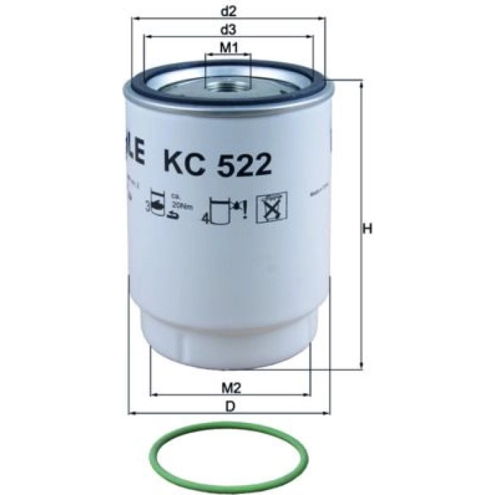 MAHLE Kraftstofffilter KC 522D MAHLE Kraftstofffilter KC 522D