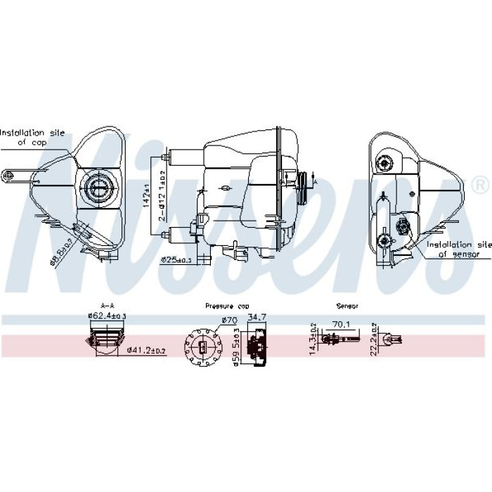 Nissens Kühlmittel-Ausgleichsbehälter 996191 Nissens Kühlmittel-Ausgleichsbehälter 996191