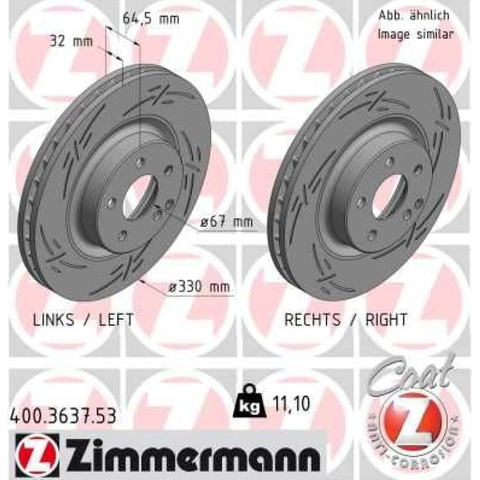 Zimmermann Bremsscheibe 400.3637.53 Zimmermann Bremsscheibe 400.3637.53