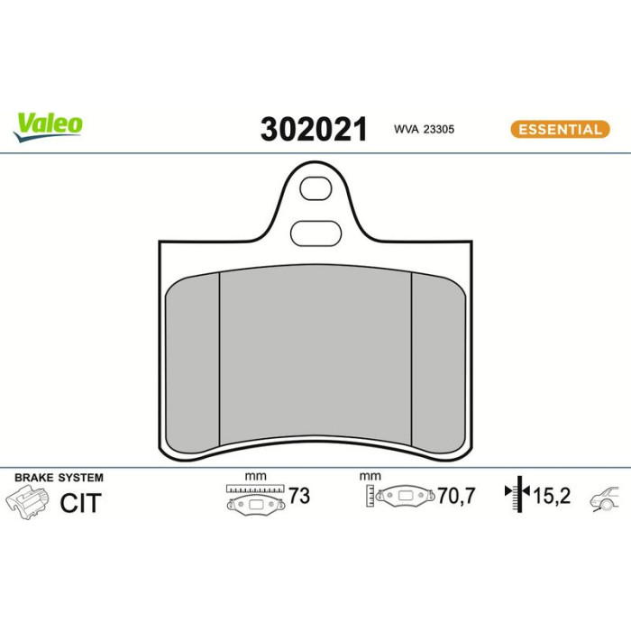 302021 Valeo Bremsbelagsatz 302021 302021 Valeo Bremsbelagsatz 302021
