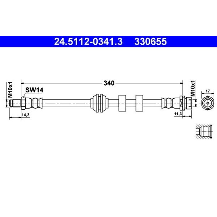 ATE Bremsschlauch 24.5112-0341.3 ATE Bremsschlauch 24.5112-0341.3