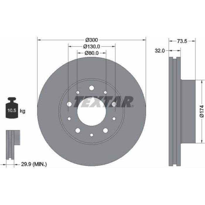 Textar Bremsscheibe 92157303 Textar Bremsscheibe 92157303