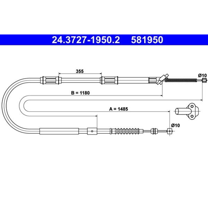 ATE Handbremsseil 24.3727-1950.2 ATE Handbremsseil 24.3727-1950.2