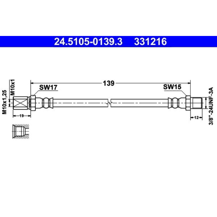 ATE Bremsschlauch 24.5105-0139.3 ATE Bremsschlauch 24.5105-0139.3