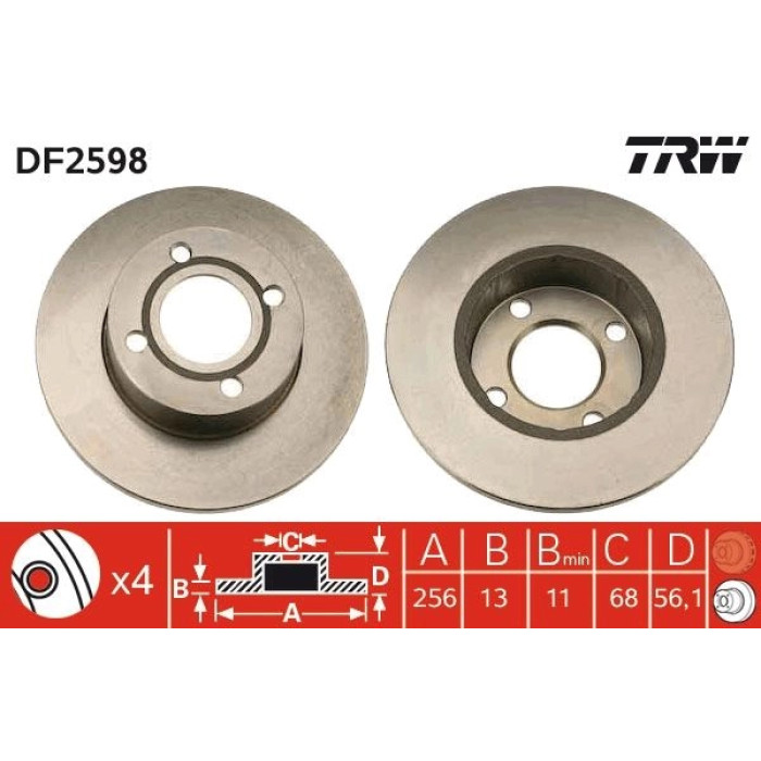 TRW Bremsscheibe DF2598 TRW Bremsscheibe DF2598