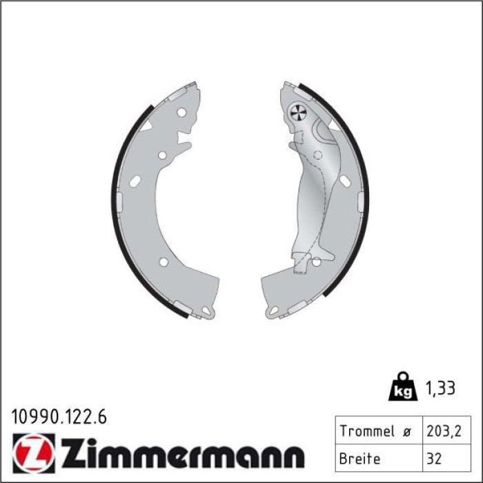 ZIMMERMANN Bremsbacken 10990.122.6 ZIMMERMANN Bremsbacken 10990.122.6